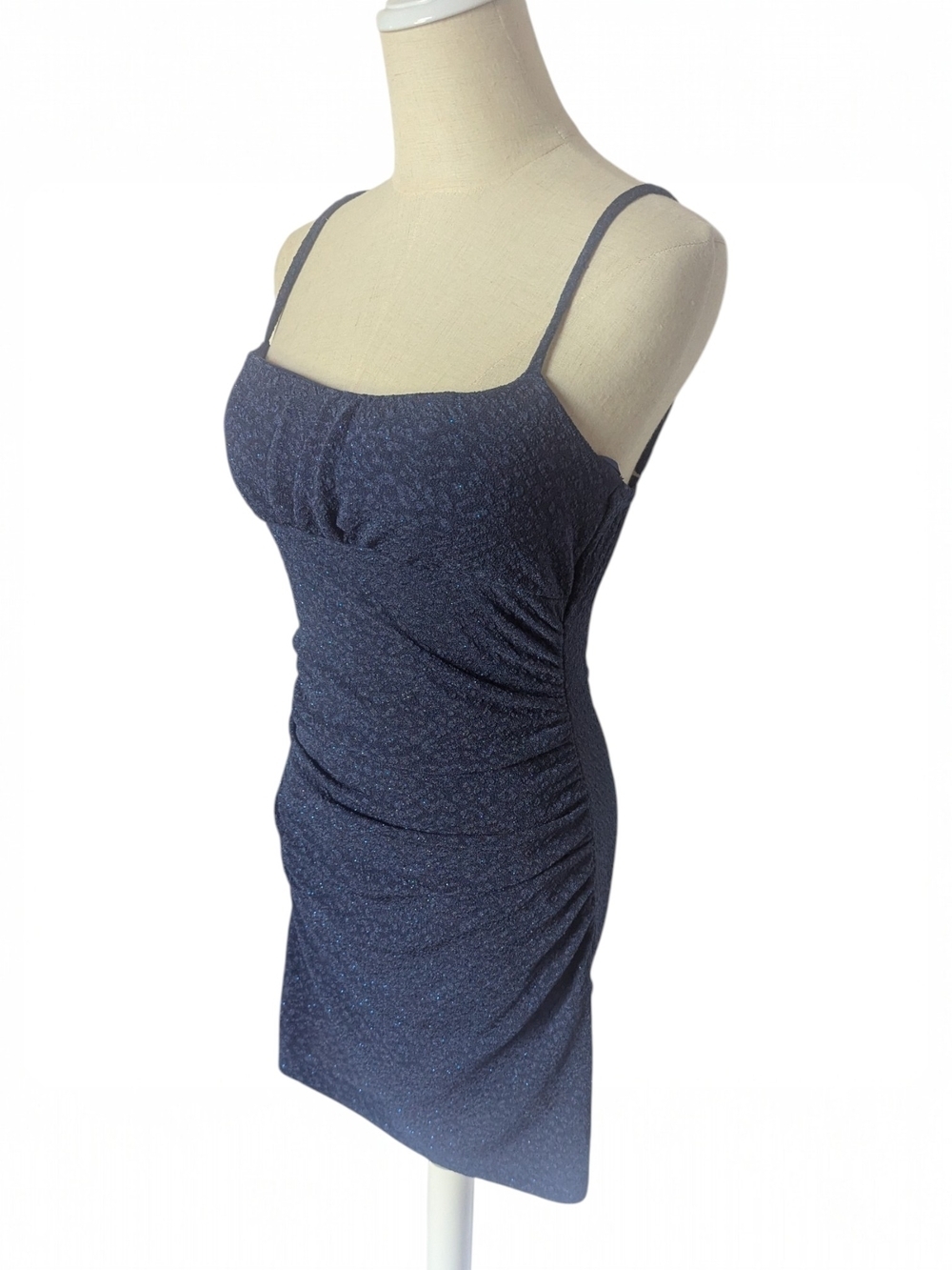 Charlotte Russe Night Out Navy Sparkle Mini Dress Medium - Picture 2 of 5